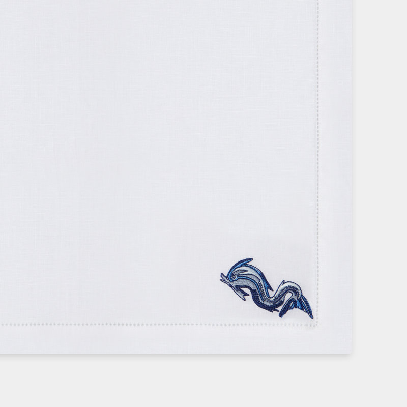 Marine Motif Embroidered Linen Placemats