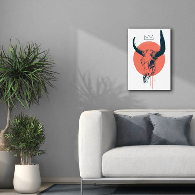 Toile épique Graffiti «Bull Skull» par Balazs Solti, 18 po x 26 po