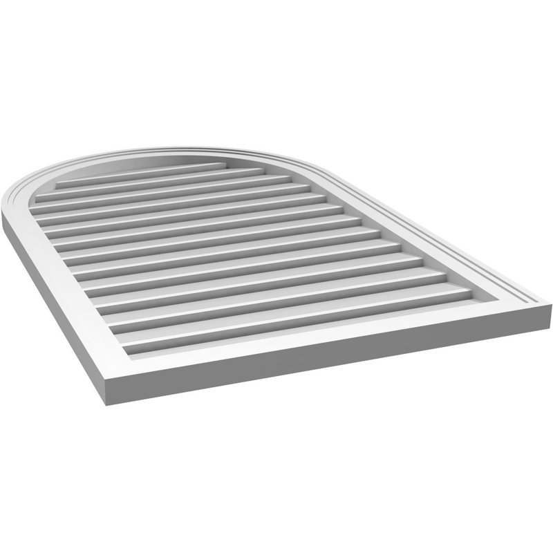 Évent à pignon fonctionnel en uréthane à surface ronde, brun clair, apprêté, 40" H x 26" W x 1.5" D