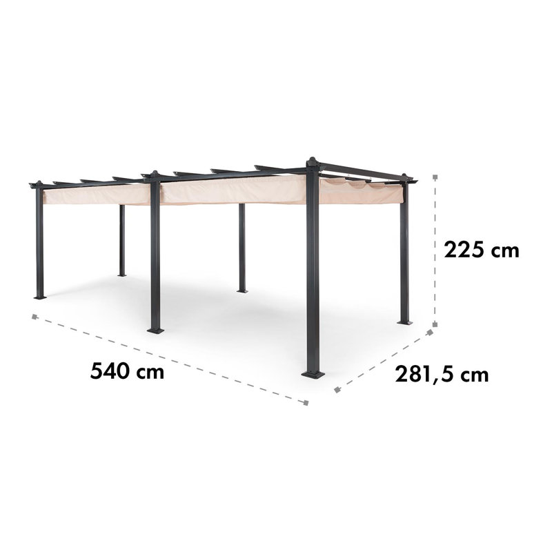 3m x 6m Metal Pergola, Beige