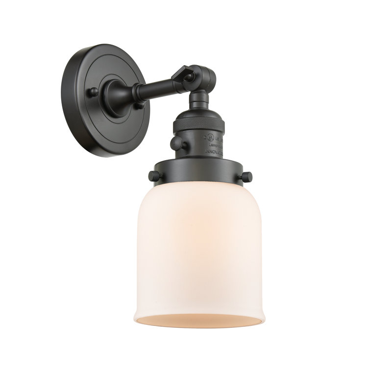 Bell - 1 Light 5" Sconce, Oil Rubbed Bronze, 60 Watt Vintage Incandescent Bulb, Matte White Cased