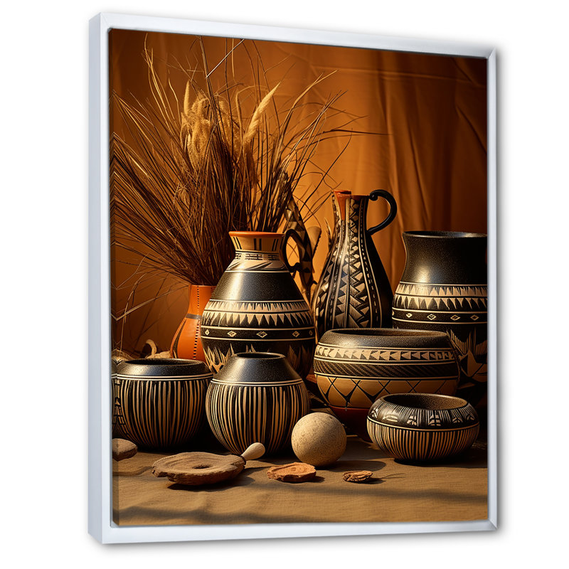 Art de la ville de Villeparis, poterie Serenity I, H 32 po x l 24 po x P 1 po, Cadre flottant blanc