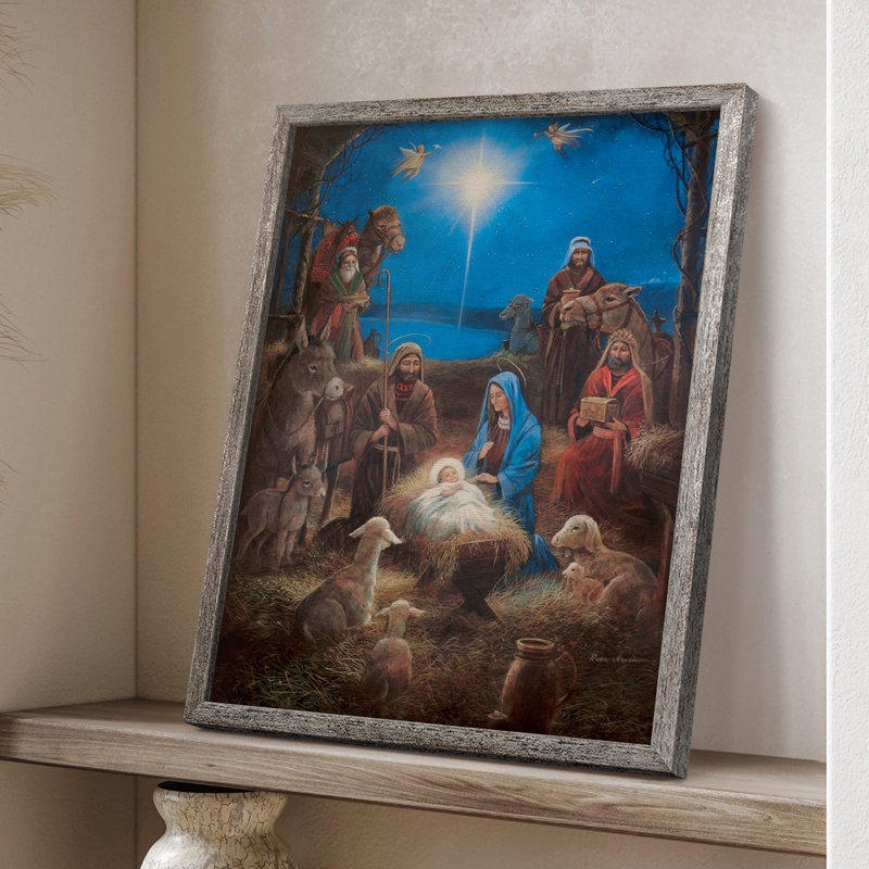 The Nativity Framed Print - Solid Wood, 11" H x 9" W