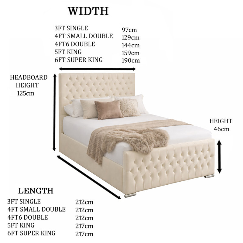 Kensington Upholstered Bed Frame, Marine, Double (4'6)