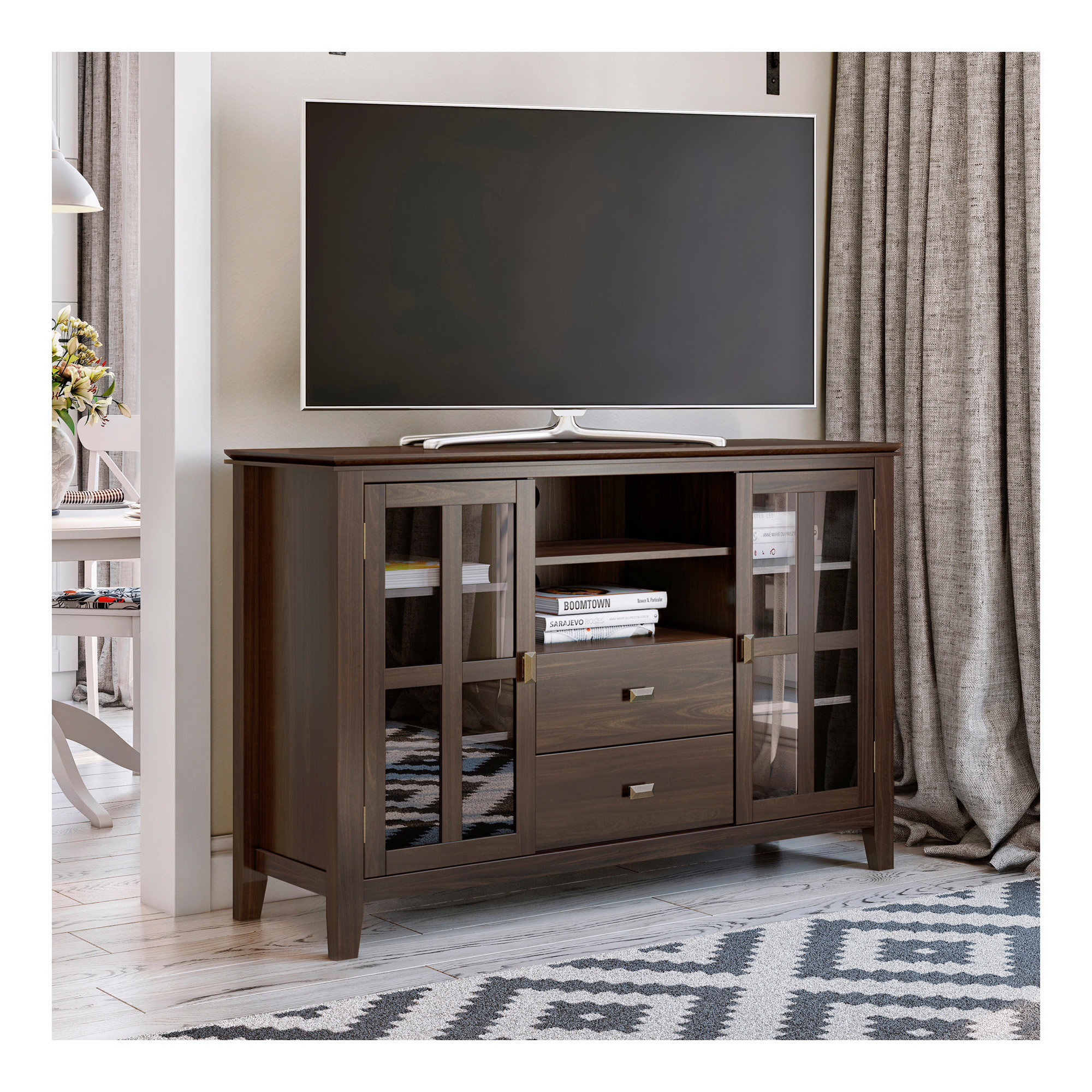 High Stand One Allium Way® Artisan - Tall TV Media Stand - Farmhouse | Wayfair