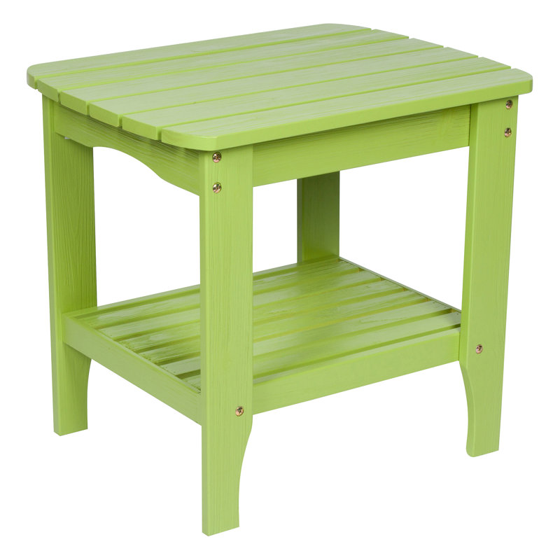 Endymion Rectangular Cedar Outdoor Side Table , 24'' in. W 19'' in. D, Lime Green