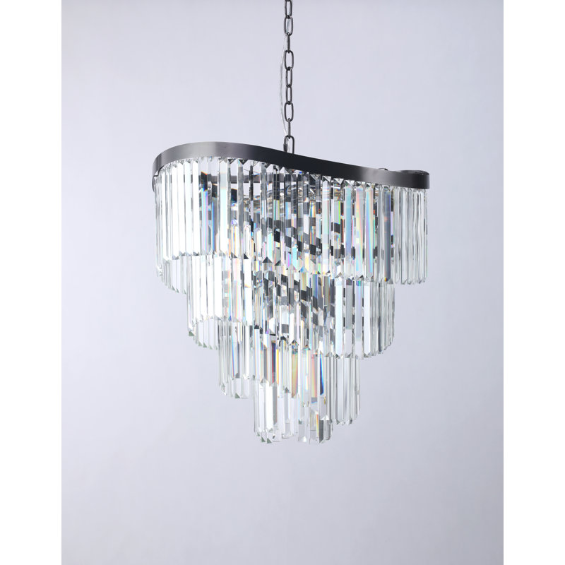 Deboer 12 - Light Crystal Pendant, Satin Chrome