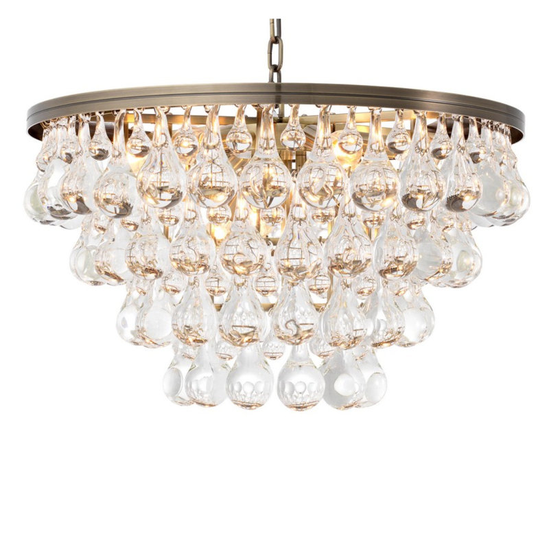 Lustre Bolzano QZ2423, 16 po de diamètre x 12 po de hauteur, Dark Amber, Laiton brossé
