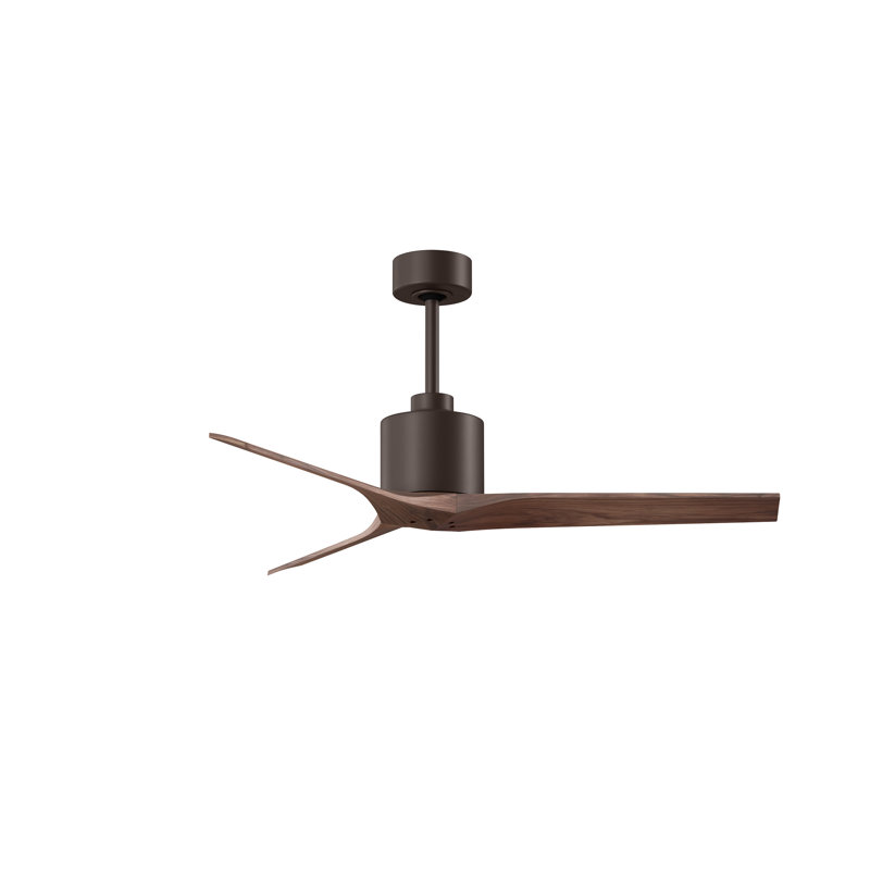 Ertugrul 3 - Blade Standard Ceiling Fan, Textured Bronze, Walnut, 60"