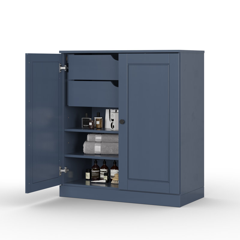 Armoire de salle de bain 100% bois massif avec portes et tiroirs Palace Imports Palace, Bleu antique