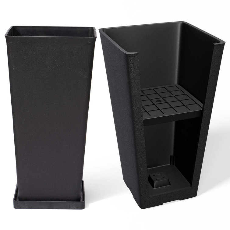 Amimma Tall Planters, 2 Set Large Rectangular Tall Planters for Outdoor Plants