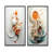 Orange And White Spiraling Symmetry I - Abstract Geometric Canvas Art Print Set Of 2-176694316-176694313