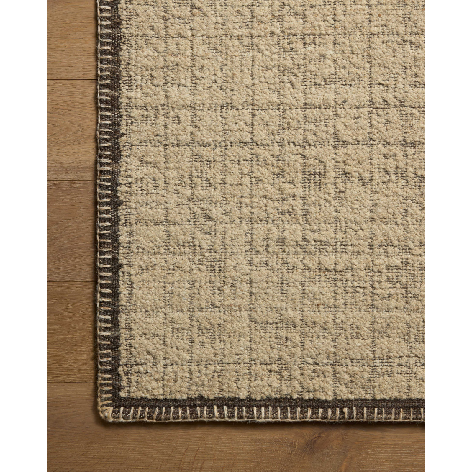 Amber Lewis x Loloi Bowie Sand / Coffee Area Rug, Rectangle 11'6" x 15'