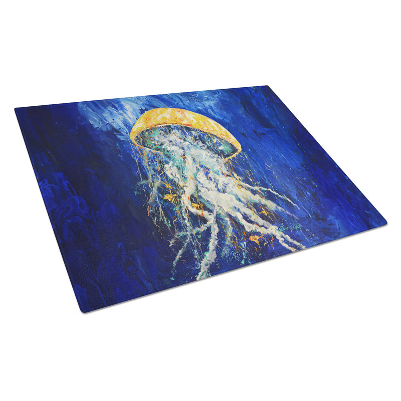 Free Fall Jellyfish Glass Cutting Board