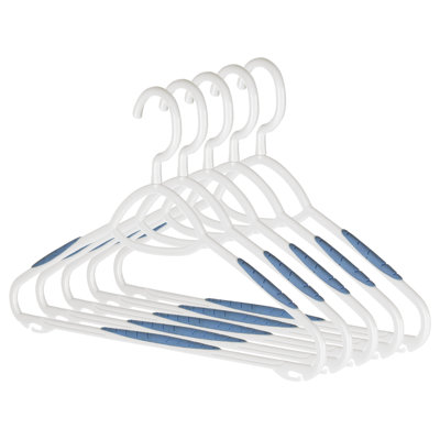 Cintres Hascal Slim Sure-Grip avec crochet pivotant - blanc et bleu