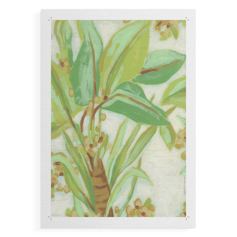 Island Leaf Fresco I - Impression sur toile seulement - NON-CADRE, H 48 po x l 32 po