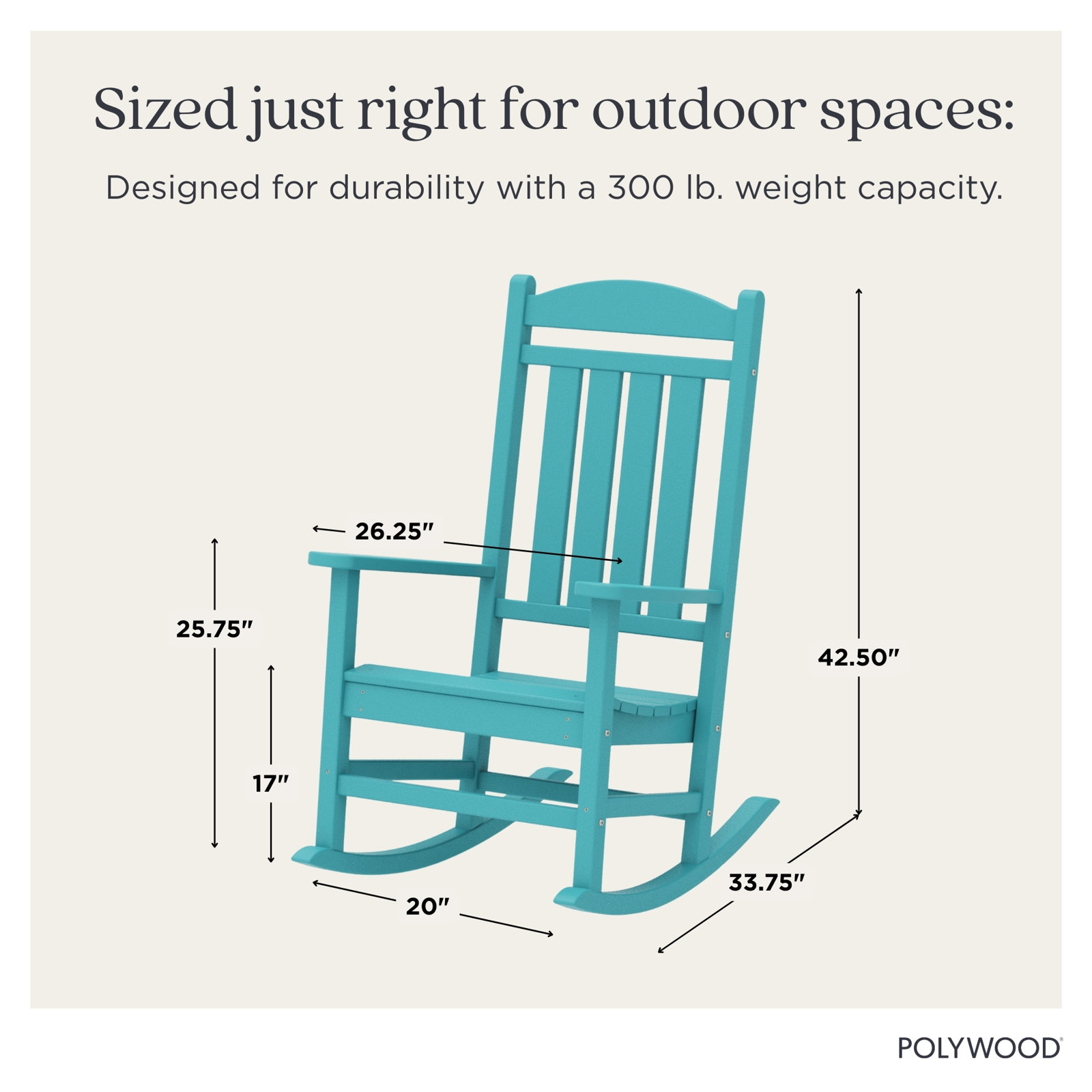 POLYWOOD® Rocker Patio Rocking Chair, Aruba