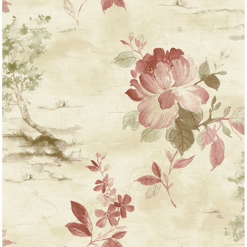 Seabrook Designs Pergola, Beige métallique / framboise bleue