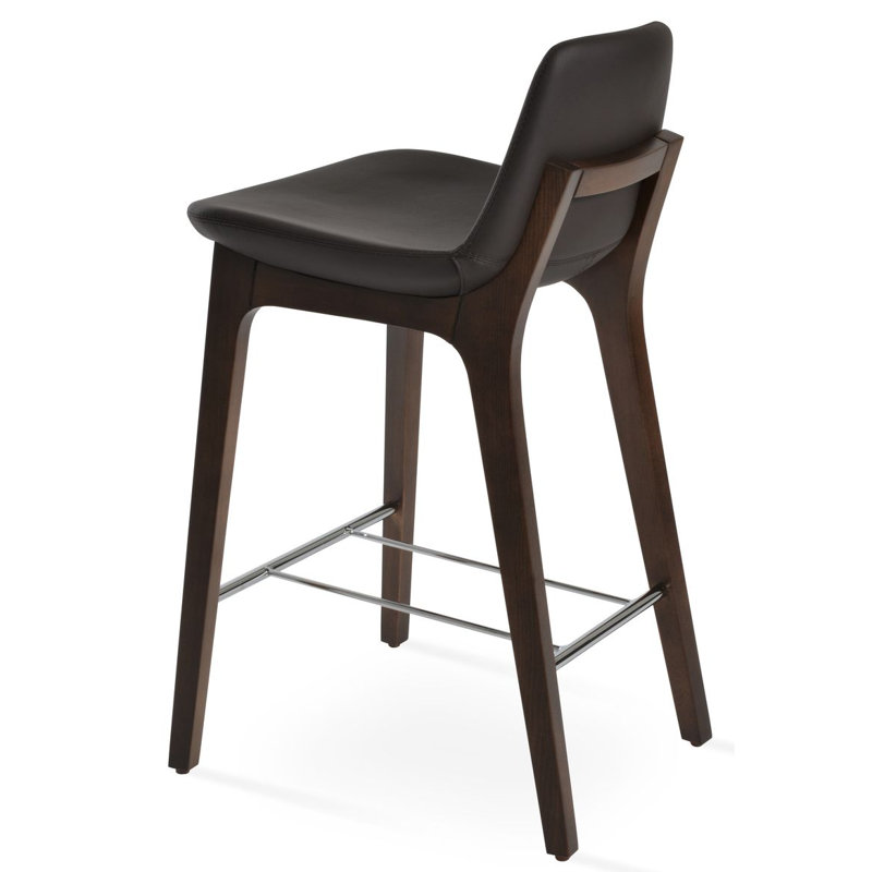Pera HB Wood Bar & Counter Stool, Bar Stool (29" Seat Height), Brown PPM