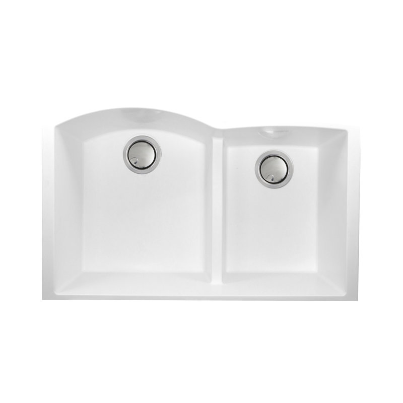 Plymouth 33'' L Double Basin Kitchen Sink, White