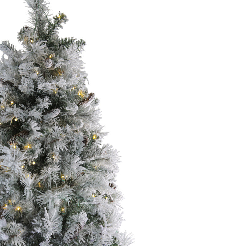Pre-Lit Victoria Pine Artificial Christmas Tree - LED Lights, 7.5' H