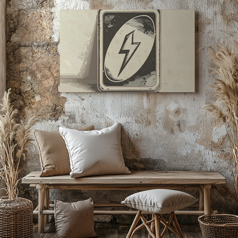 Art mural Uno Lightning Bolt, H 11 po x l 14 po