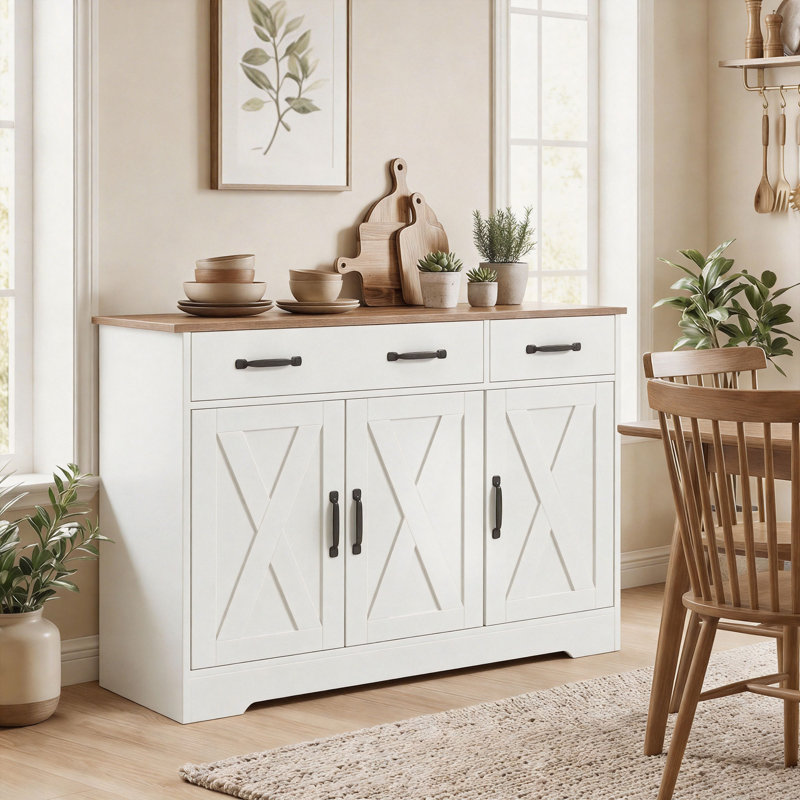 Buffet, armoire de cuisine 43 po, blanc