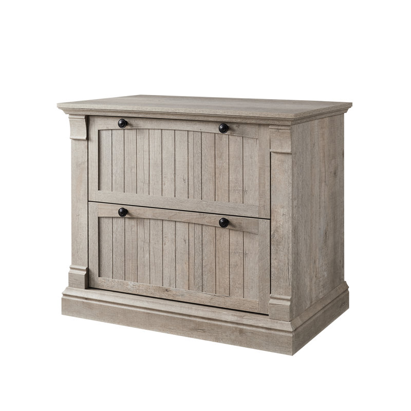 35"Wide 2 -Drawer File Cabinet,Modern Farmhouse Office Storage Cabinet For Study Room, Living Room, Light Rustic Oak