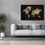  «Wood World Map» par Lori Deiter, art mural sur toile, 60 po x 40 po