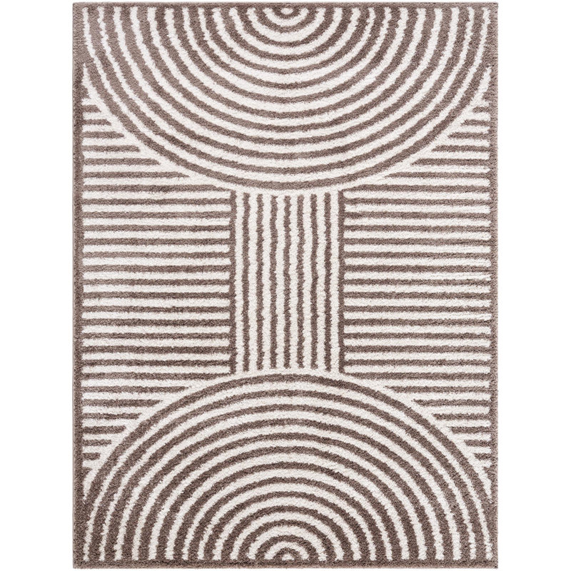 Zuhur Washable Geometric Indoor Rug, Rectangle 6'7" x 9'