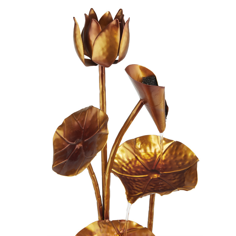 Metal Weather Resistant Floor Fountain, Gold