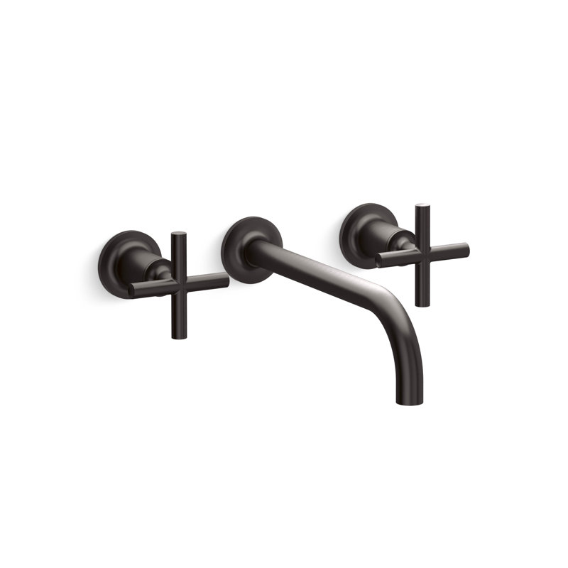 Garniture de robinet de salle de bain mural avec poignées en croix Purist, 1,2 gallon par minute