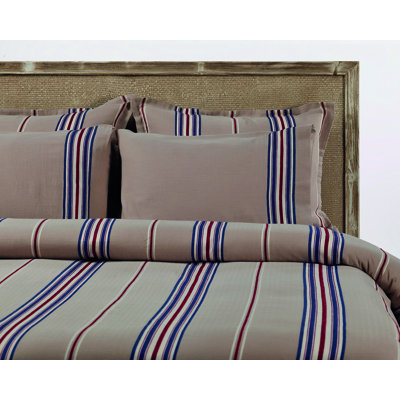 Ensemble de housse de couette 100% coton gris chaud / rouge / bleu Harolson 5 pièces
