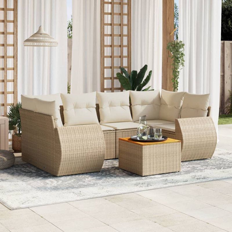 Ensemble de canapé de jardin Vidaxl beige, blanc crème