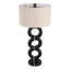 Lampe de table moderne à anneaux empilés pour éclairage de chevet pour chambre à coucher avec petite lampe de bureau artistique avec base en bois pour salon 34 ", noir