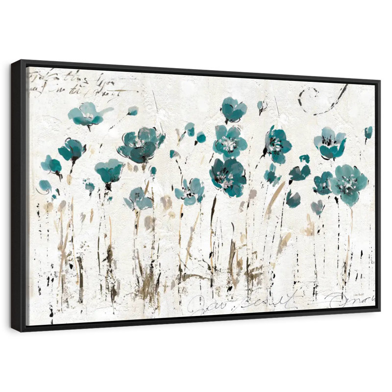 Leota Balance VI - bleu, Cadre flottant noir, 37 po x 25 po