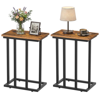 Ensemble de C-table en bois et métal Keasha