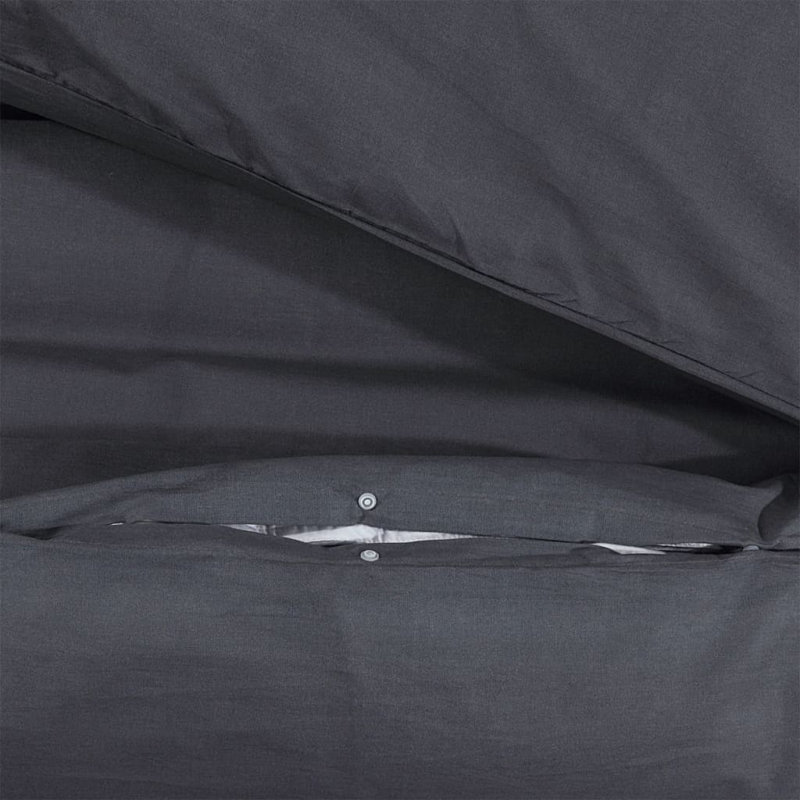 Grey Microfibre Duvet Cover Set, 155 x 220 cm + 80 x 80 cm