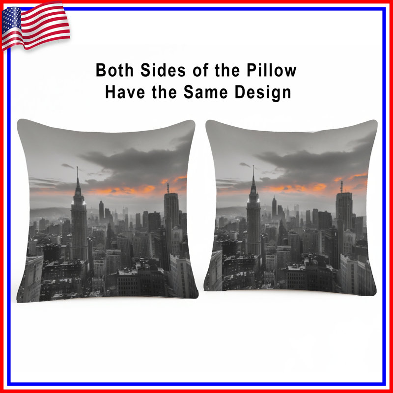 Coussins New York City Skyline, 20 x 20 pouces