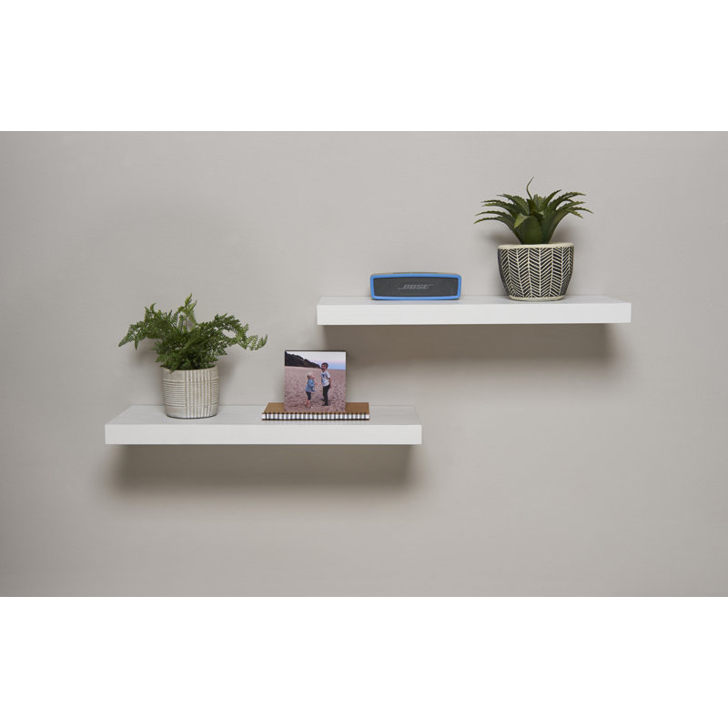 Kaelia White Floating Shelves, 3.8cm H x 60cm W x 23.5cm D