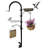 Upgraded Bird Feeding Station Kit,Deck Railing Mounted Birds Feeder Pole For Balcony With 3 Hooks,Bird Bath,Metal Mesh Tray And Suet Cage,Multi-Design Style,Used For Plant Hanger