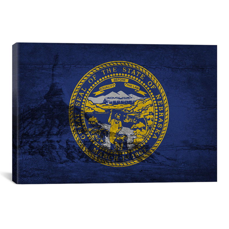 « flags nebraska cheminée rock », impression sur toile, H 8 po x l 12 po x P 0,75 po
