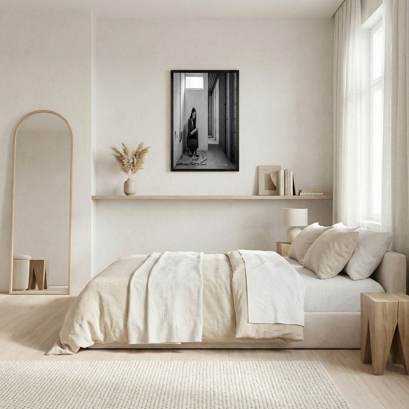 Art mural sur toile noir et blanc, H 12 po x l 18 po