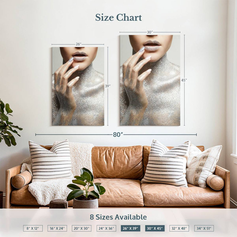 Shuttleworth Silver Glitter Chic, 39" H x 26" W