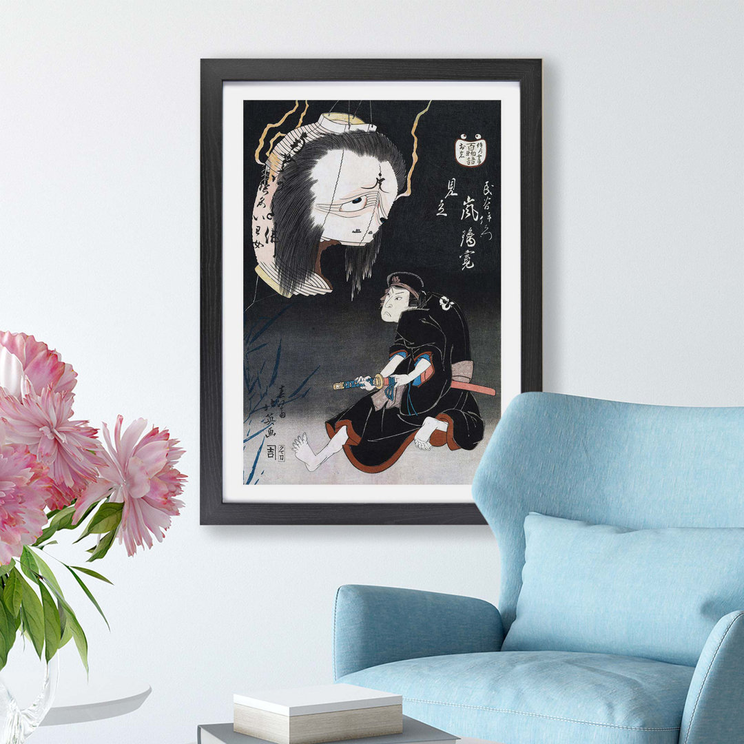 The Ghost of Oiwa from One Hundred Ghost Tales by Katsushika Hokusai - Framed Print