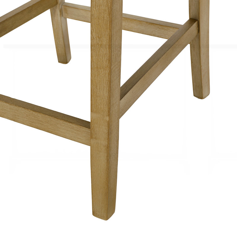 Contemporary Fabric Button Tufted Counter Stools, Brown, Beige