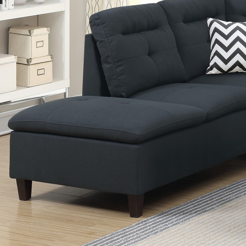 Canapé modulaire en lin, Polyfibre noir