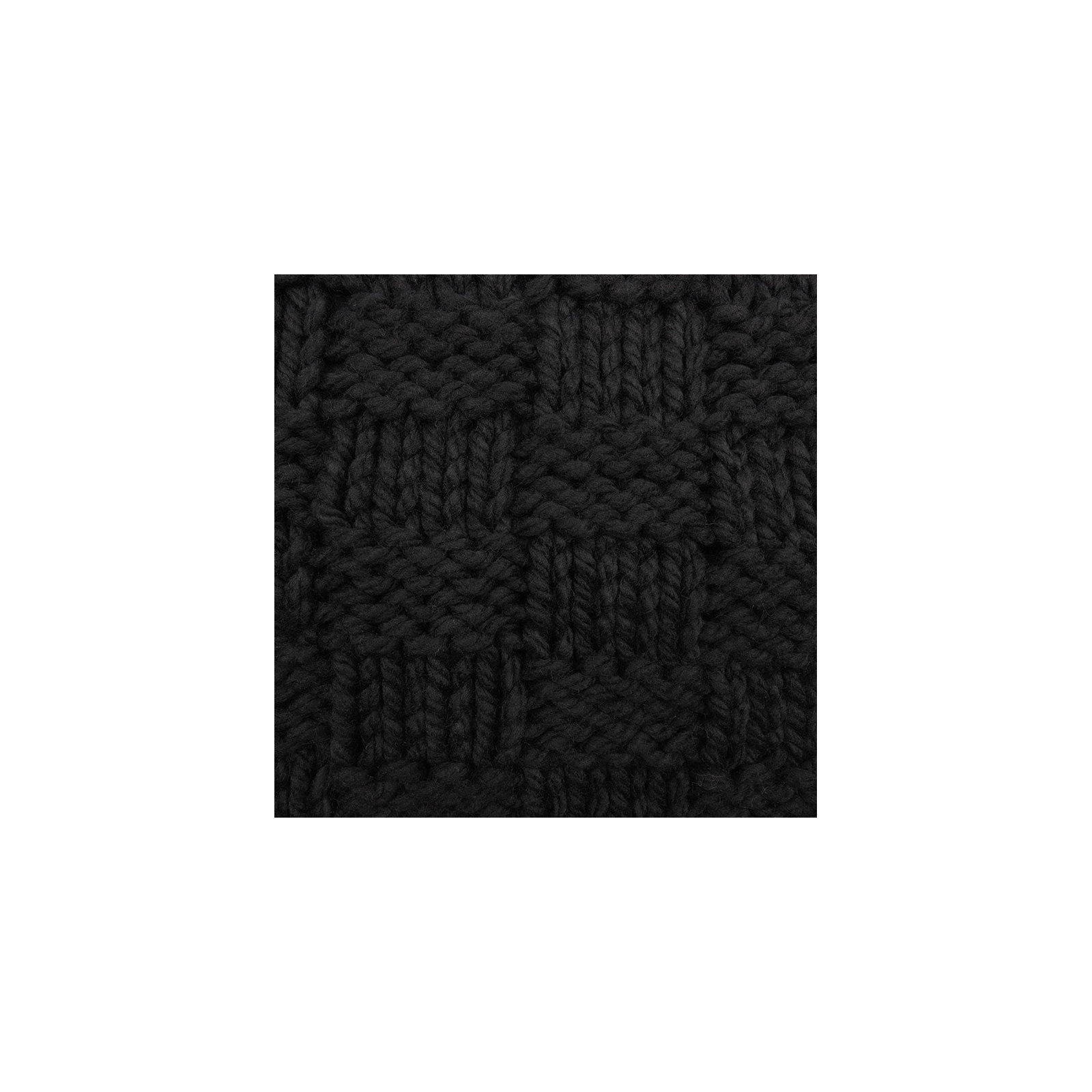 Jessica Hand Knitted Solid Textured Chess Pattern 28x38 inch Dutch Euro Lumbar Throw Pillow & Insert, Black