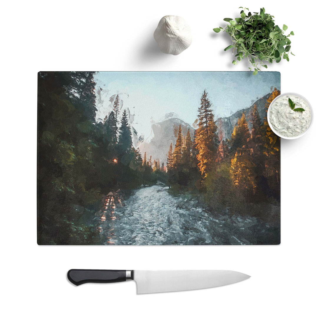 Tempered Glass Yosemite Valley Sunrise in Abstract Chopping Board