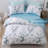 Lunaria 3-Piece Duvet Cover Set – 100% Long-Staple Cotton, Teal Leaf Gradient Print, Soft & Breathable-111460209